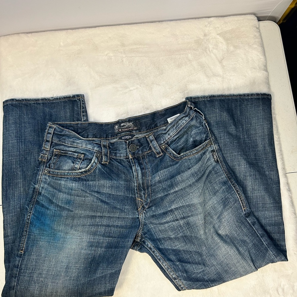 Silver Jeans Gordie Relaxed Fit Dark Wash Jeans Men’s 34x30 Denim - Picture 3 of 7
